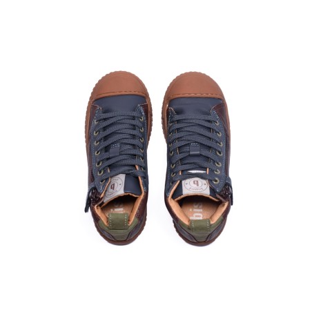 Baskets montantes enfant marron et marine Bisgaard | Victoire