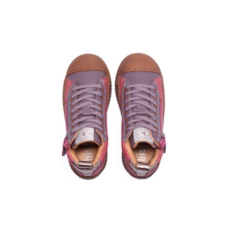 Baskets montantes enfant rose et mauve Bisgaard | Victoire