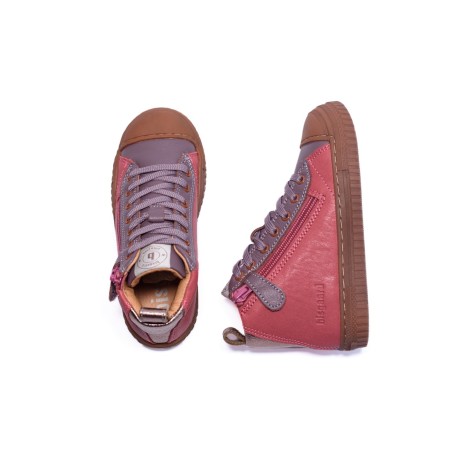 Baskets montantes enfant rose et mauve Bisgaard | Victoire