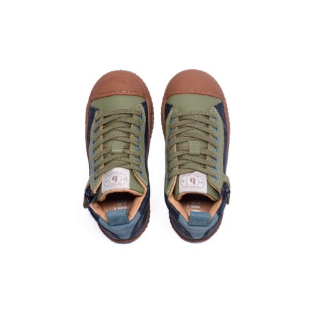 Baskets montantes enfant marine et kaki Bisgaard | Victoire