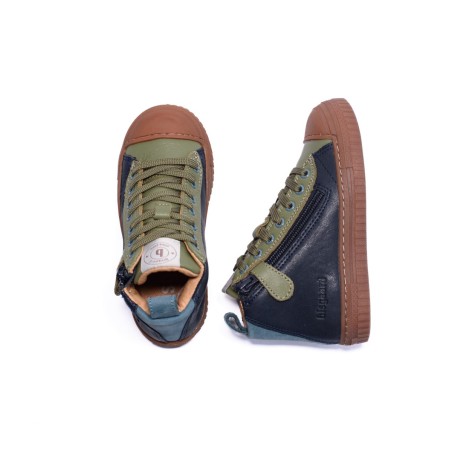 Baskets montantes enfant marine et kaki Bisgaard | Victoire